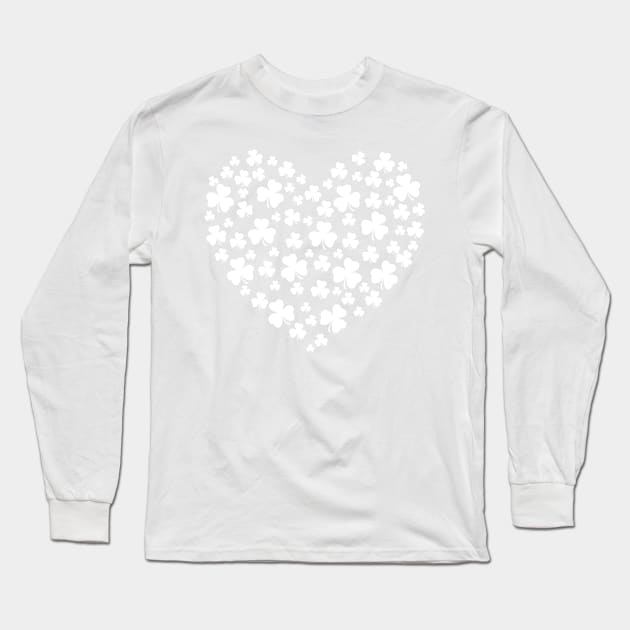 St Patrick's Day Irish Shamrock Heart T-shirt Long Sleeve T-Shirt by brodyquixote